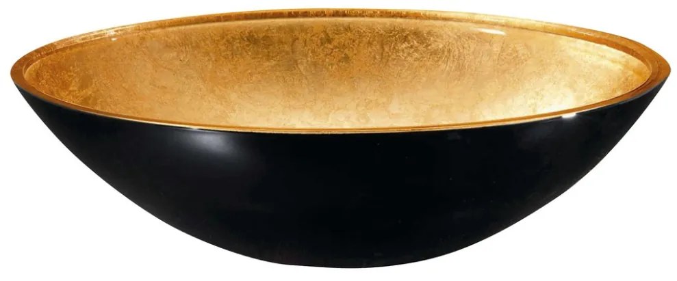 Sapho Murano Bicolor glas waskom diameter 40 cm zwart/goud