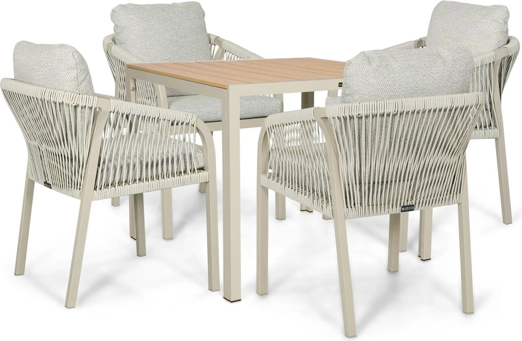 Tuinset 4 personen 909 cm Rope Taupe Lifestyle Garden Furniture Biagio/Creta