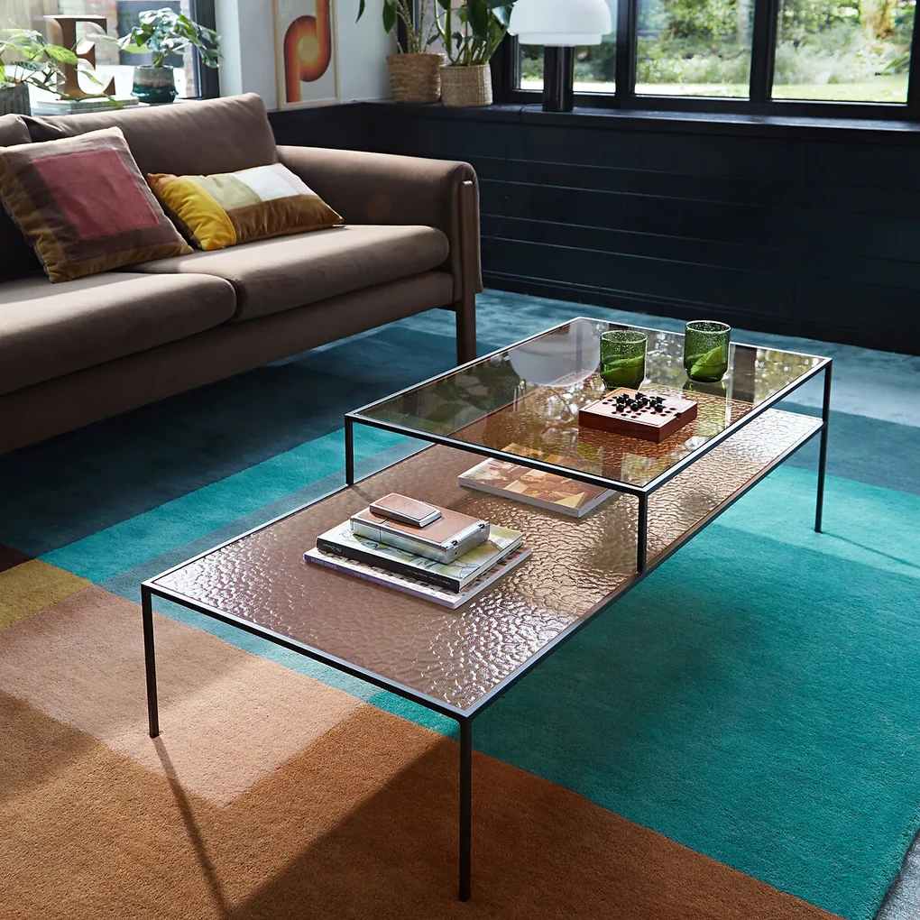 Salontafel met dubbel tafelblad in glas Erita