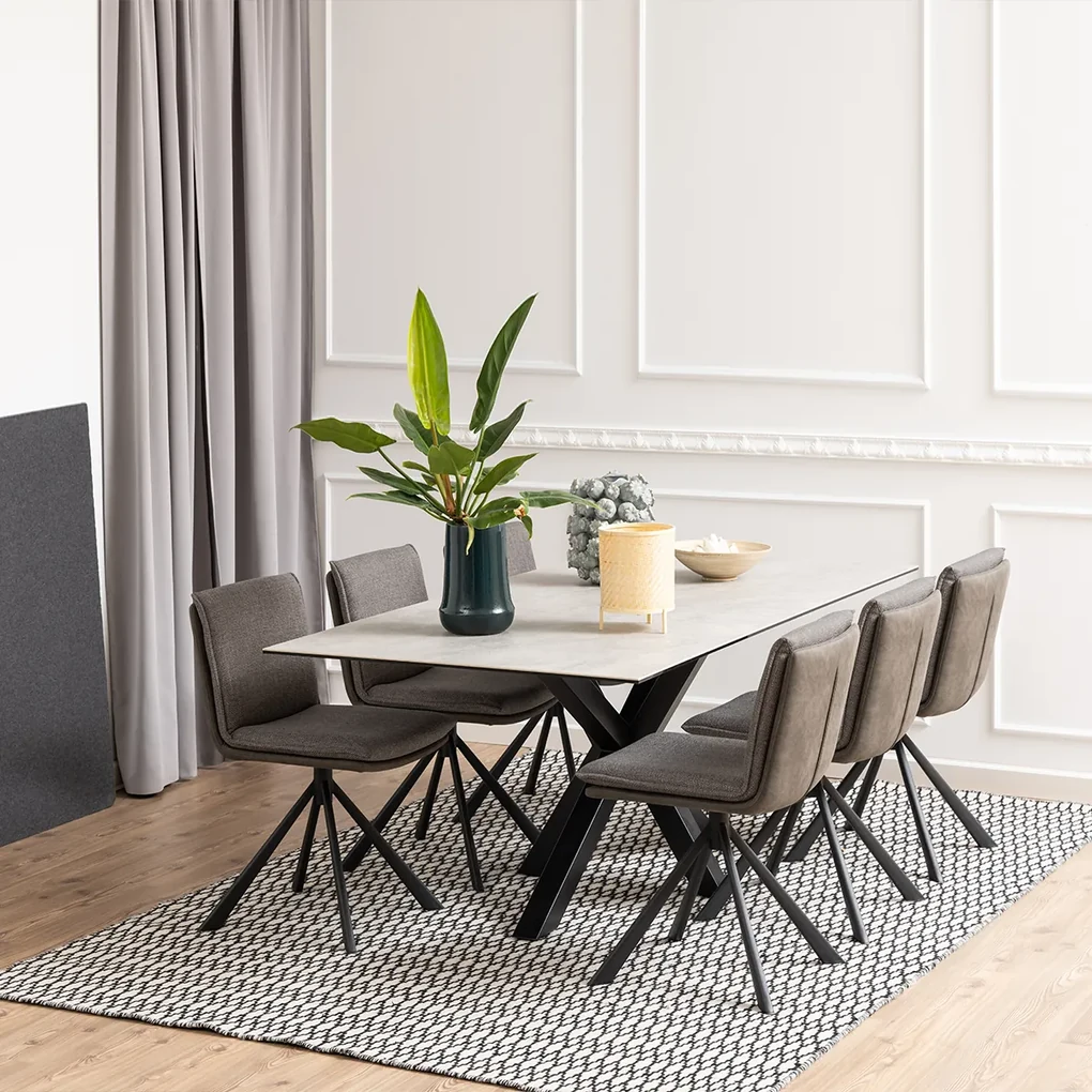 Keramische Eettafel Grijs 200x100 Cm - 200 X 100cm.