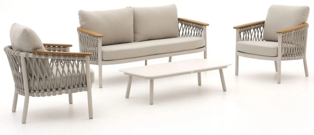 Stoel-bank loungeset Bellagio  | 4 personen | Loungeset Beige | Aluminium | Kees Smit Tuinmeubelen