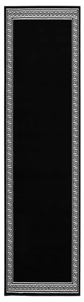 vidaXL Tapijtloper 100x450 cm BCF zwart met motief
