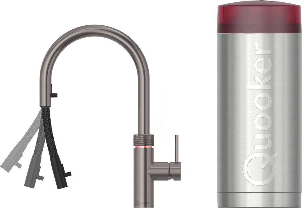 Quooker Flex met COMBI+ boiler 3-in-1 kokendwaterkraan gunmetal