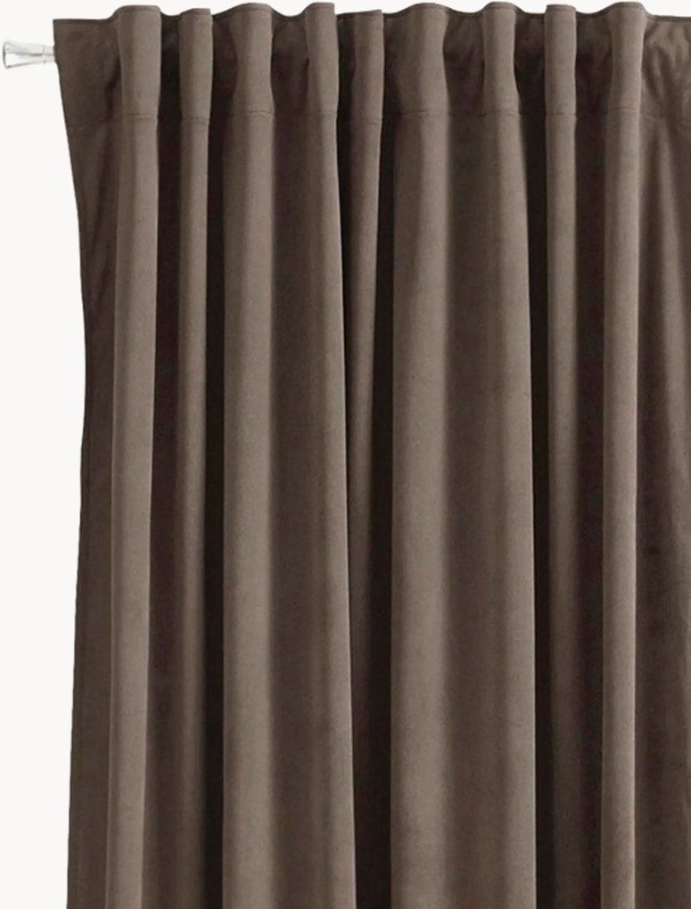 Fluwelen dim-out multibandgordijnen Nora, 2-delig, B 140 cm