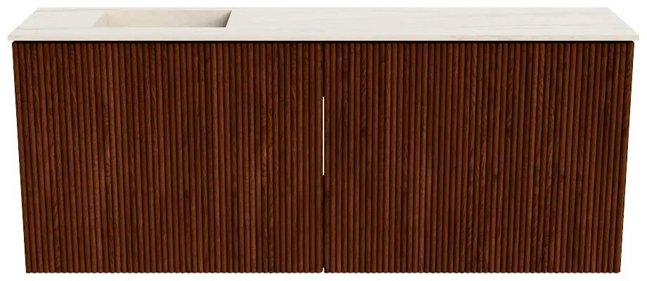 Mondiaz Joya DLux 100cm toiletmeubel ruby met wastafel faye links 1 kraangat meli