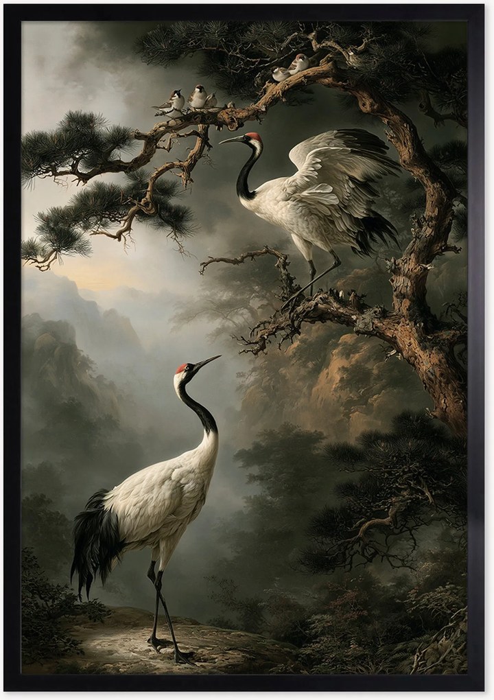 Ingelijste digitale print Bird Elegance
