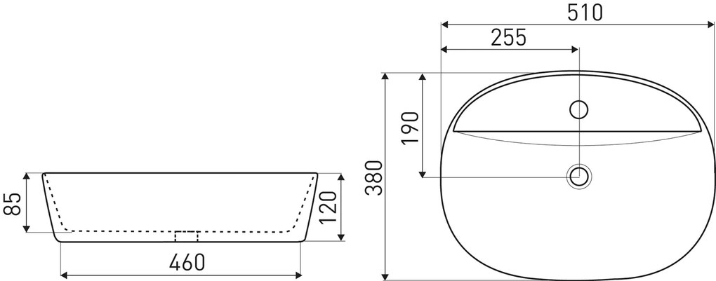 Kerra KR 860 GR waskom ovaal 51x38cm grijs