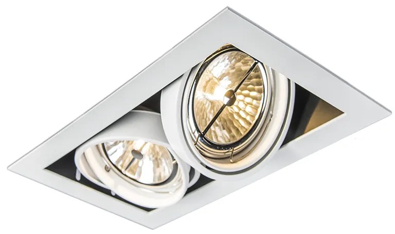 Inbouwspot wit AR111 verstelbaar 2-lichts - Oneon