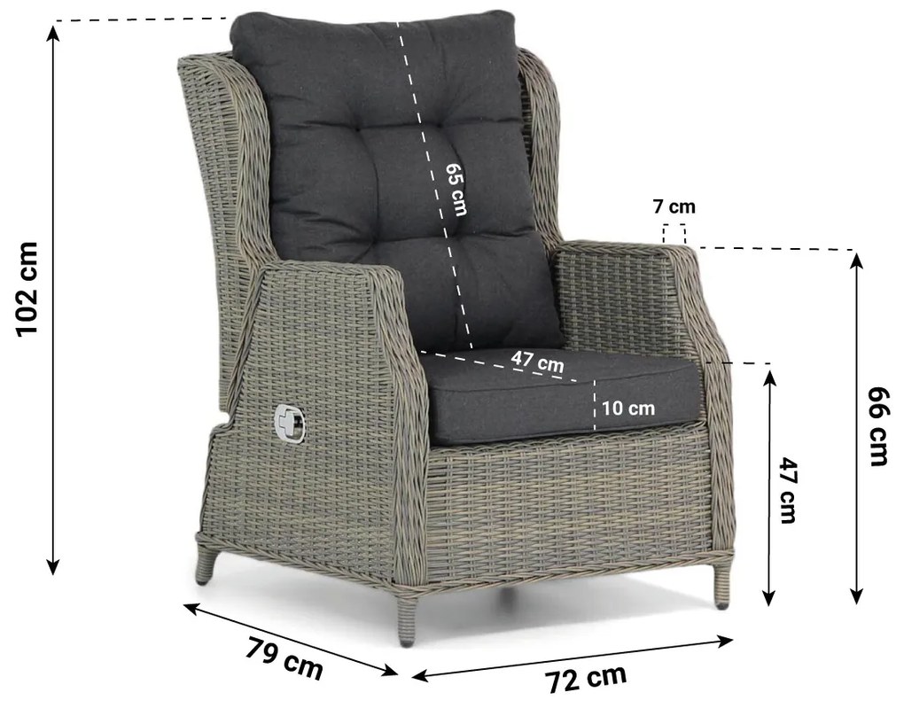 Stoel en Bank Loungeset 5 personen Wicker Taupe  Garden Collections Chicago