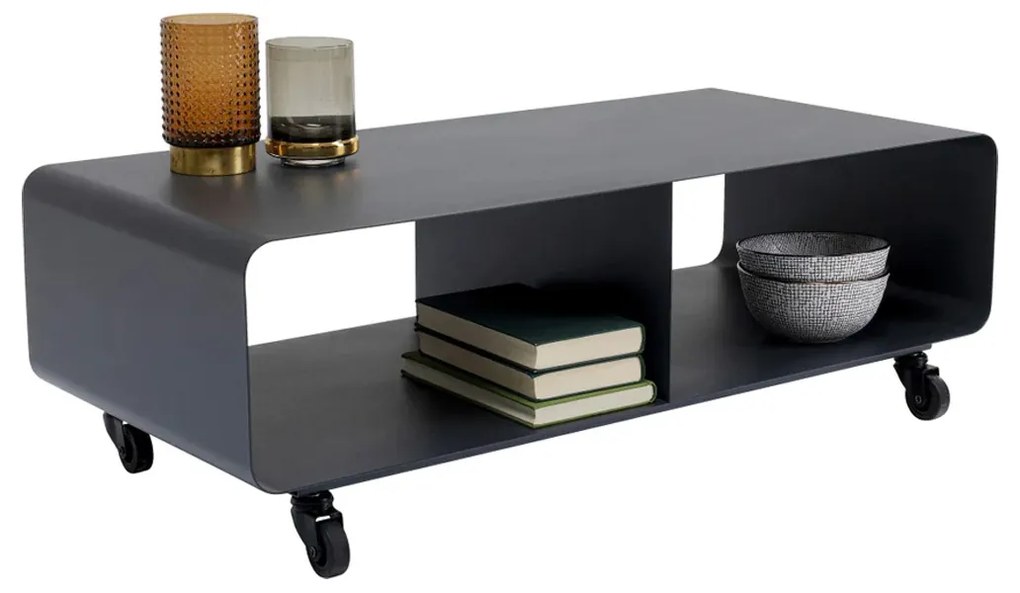 Kare Design Lounge M Verrijdbaar Tv-meubel Donkergrijs - 90x42x30cm.