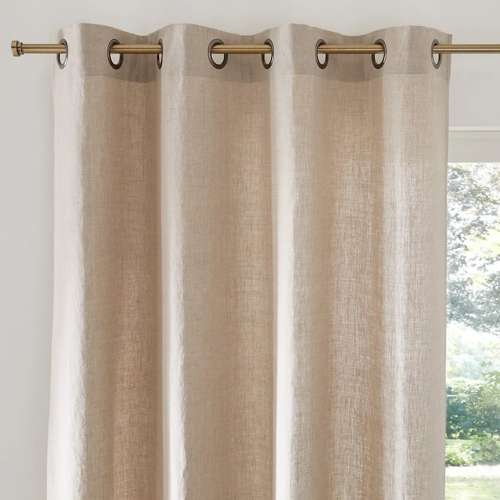 Gordijn in gewassen linnen met oogjes Onega