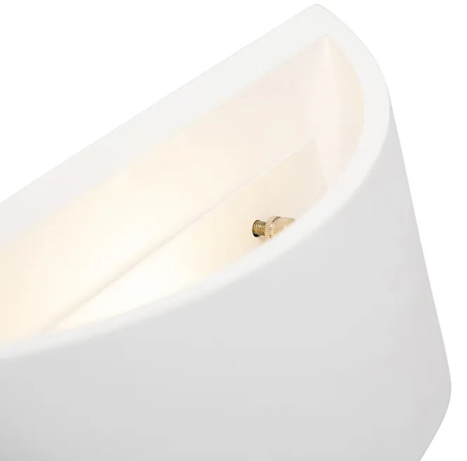 Moderne wandlamp wit 20cm met lichteffect - Tum