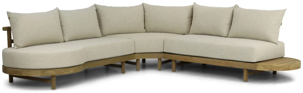 Hoek loungeset 5 personen Teak Old teak greywash Santika Furniture Santika