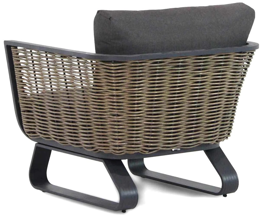 Tuinstoel Aluminium/wicker Grijs-antraciet Santika Tika - Quick Dry Foam