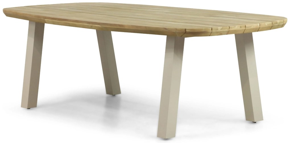 Dining Tuintafel rechthoekig 240 x 100 cm Aluminium/Teak Taupe Falcon/Glasgow