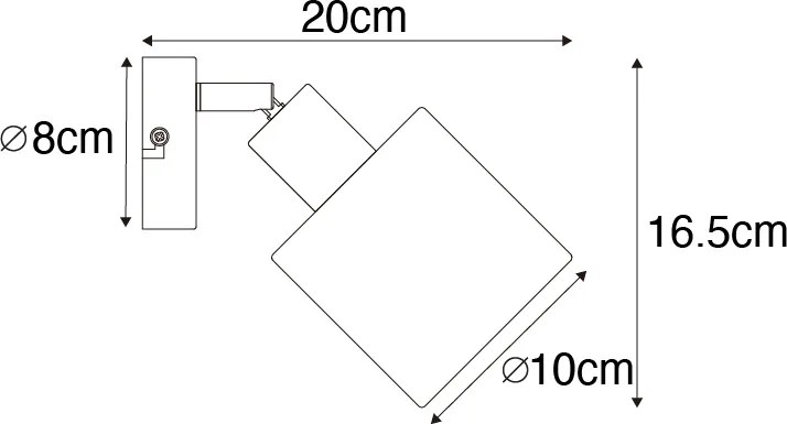 Plafondlamp zwart verstelbaar - Hetta