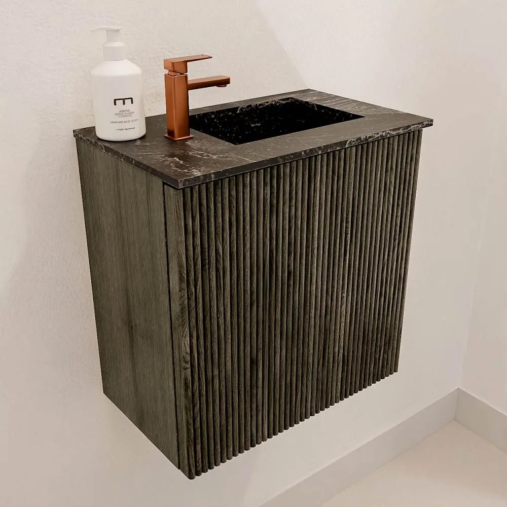 Mondiaz Joya DLux 40cm toiletmeubel shadow met wastafel faye rechts 1 kraangat lava