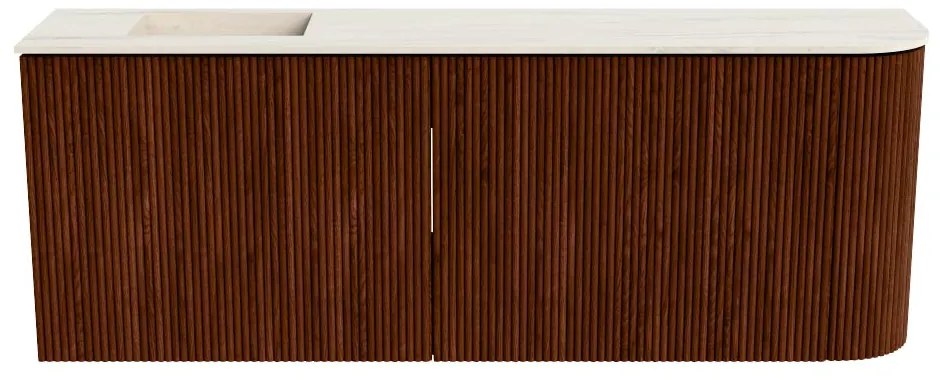 Mondiaz Joya DLux 110cm toiletmeubel ronding rechts ruby met wastafel faye links 1 kraangat meli
