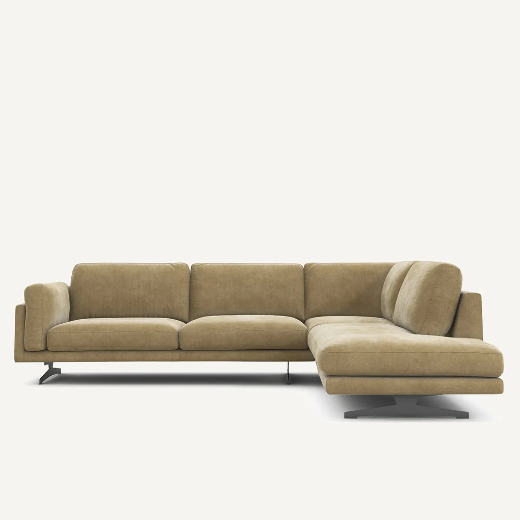 Hoekbank van stonewashed fluweel, CÉSAR