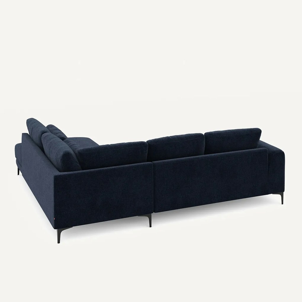 Hoekbank rechts in chenille fluweel, Marsile