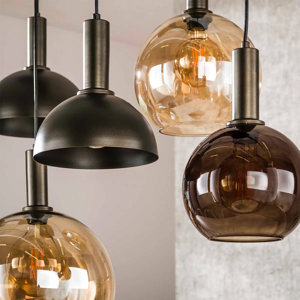 Hanglamp 4+3-lichts Bruin