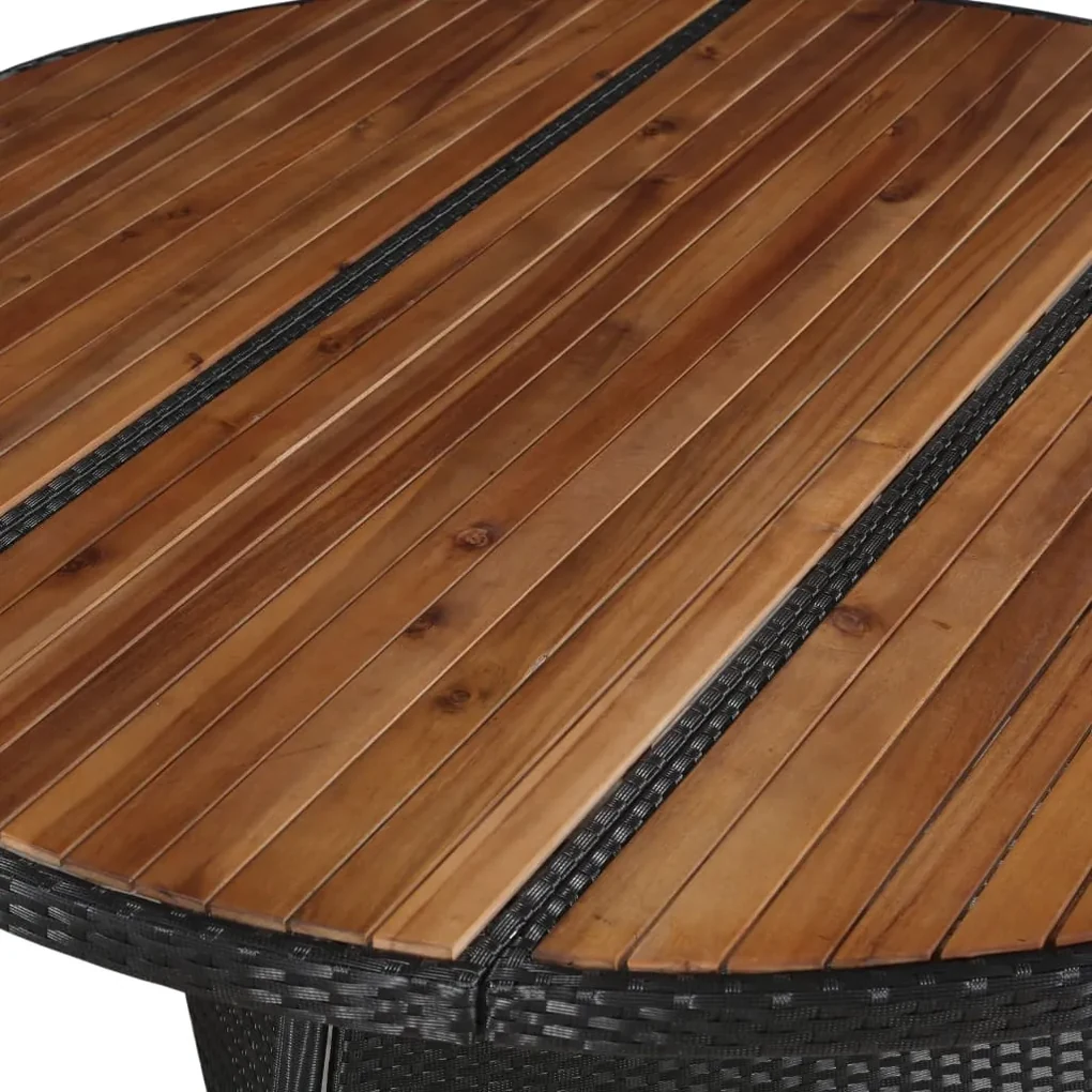 vidaXL Tuintafel 150x74 cm poly rattan en massief acaciahout