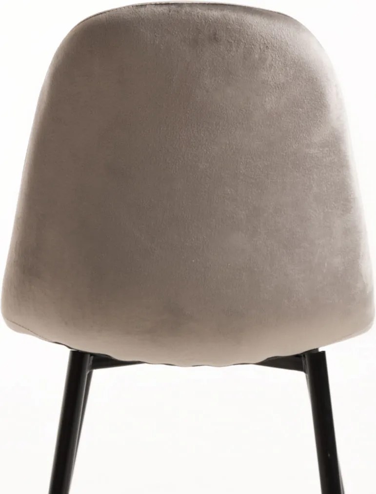 Set 4 Teok Black Fluwelen Stoelen