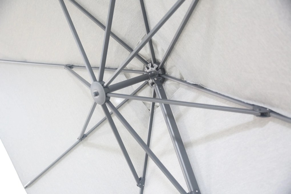Zweefparasol  3x3m S2 Excellent (excl. voet) Grijs-antraciet Camello Luna