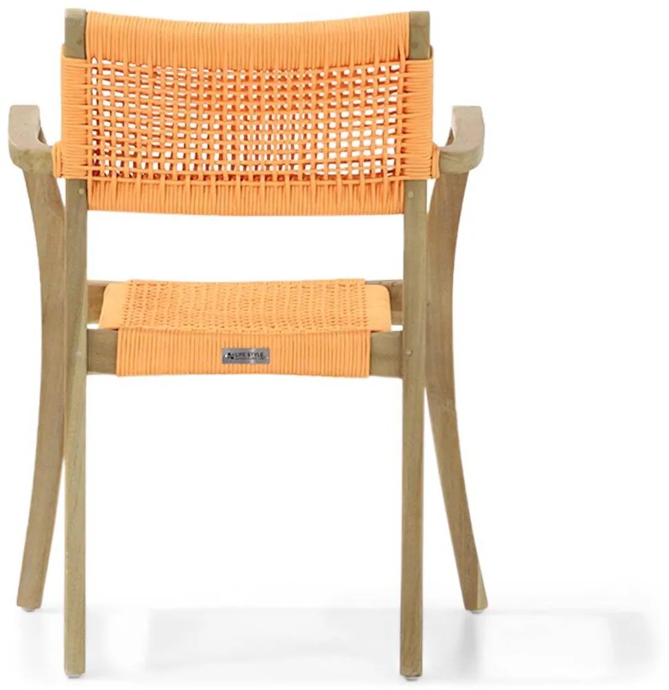 Tuinstoel stapelbaar Teak/Rope Oranje Lifestyle Garden Furniture Dallas