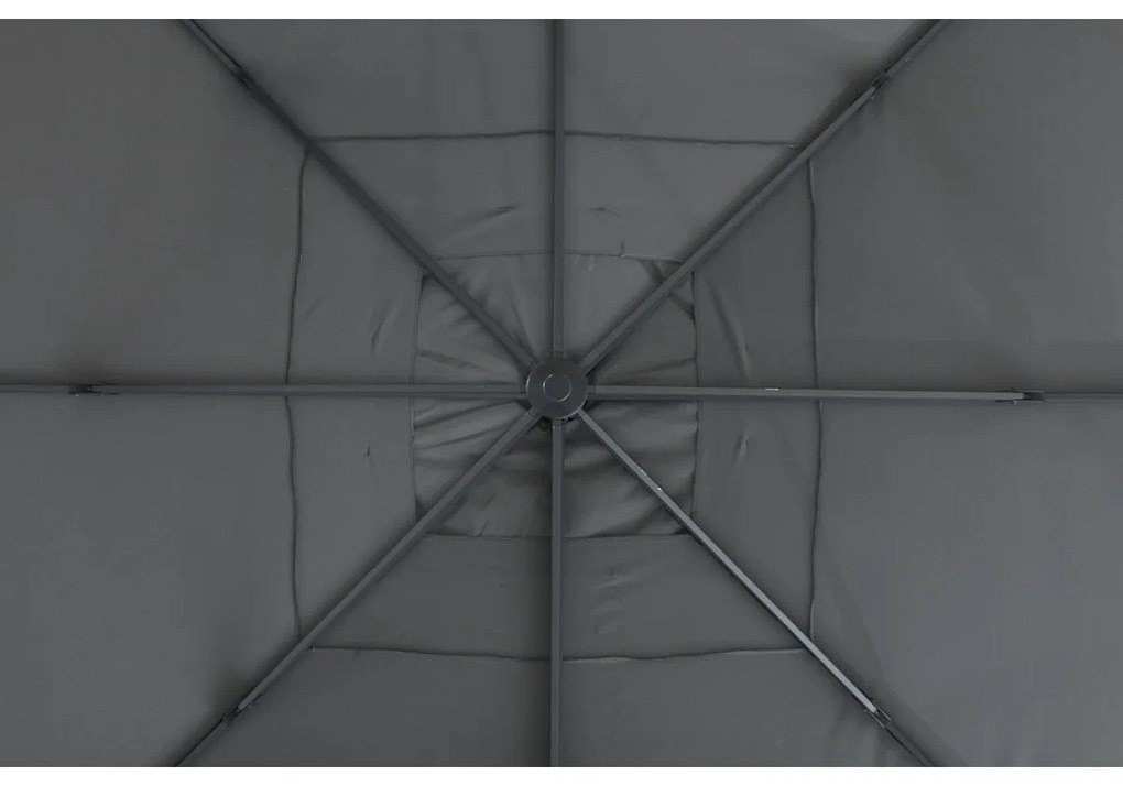 Garden Impressions Hawaii zweefparasol King Pole 400x400 cm - donker grijs