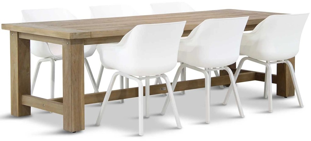 Tuinset 6 personen 260 cm Kunststof Wit Hartman Sophie