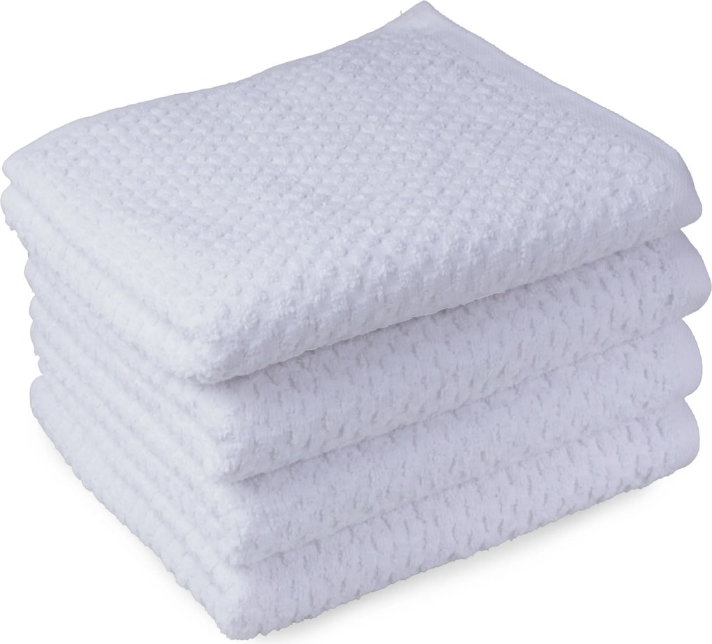 Handdoek Popcorn Collectie– 4 stuks – 70×140 – wit