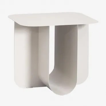 Norman Rechthoekige Bijzettafel Voor Tuin 45x40 Cm Van Staal Gardenia Wit - Sklum