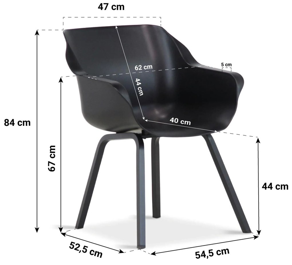 Tuinstoel Kunststof Zwart Hartman Sophie element