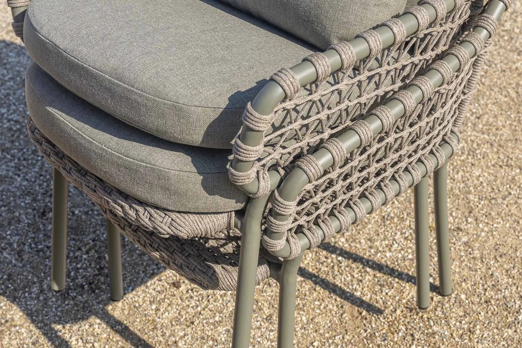 4 Seasons Outdoor Jura stapelbare dining chair olijfgroen      taupe weerbestendig