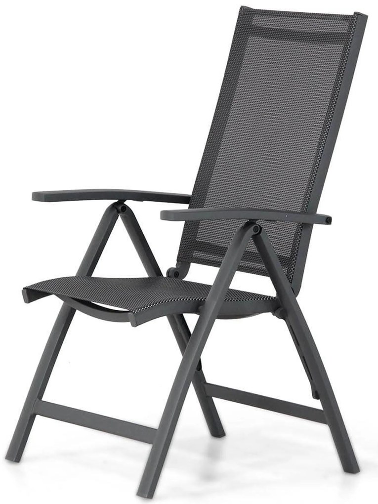 Tuinset 6 personen 220 cm Aluminium/Textileen /Graniet/Aluminium/textileen Grijs Presto Vasto/Graniet