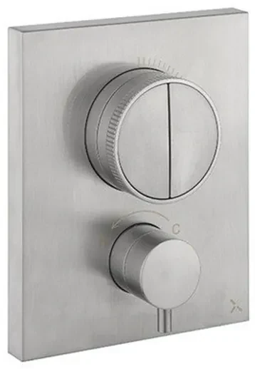Crosswater Crossbox inbouw douchekraan thermostatisch 2 functies inclusief inbouwdeel RVS PROCBPUSH1500LBPV