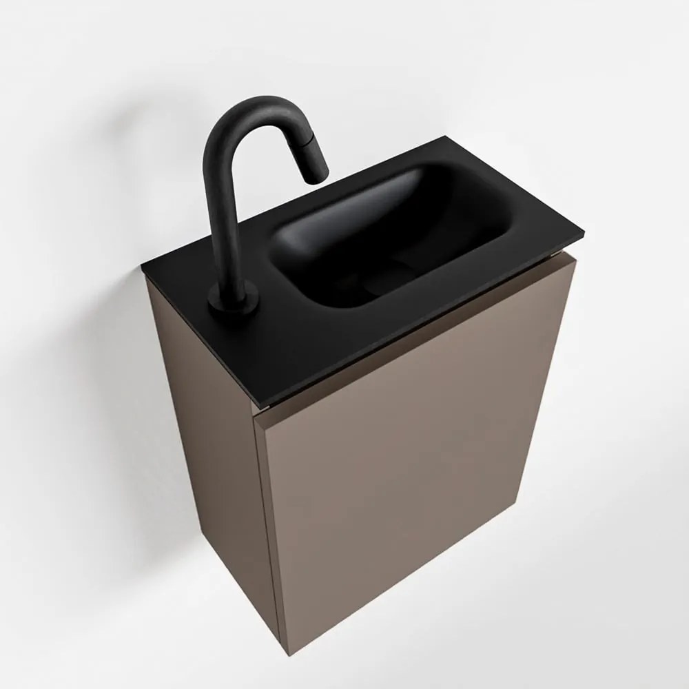 Mondiaz Ture 40cm toiletmeubel smoke met wastafel urban rechts 1 kraangat