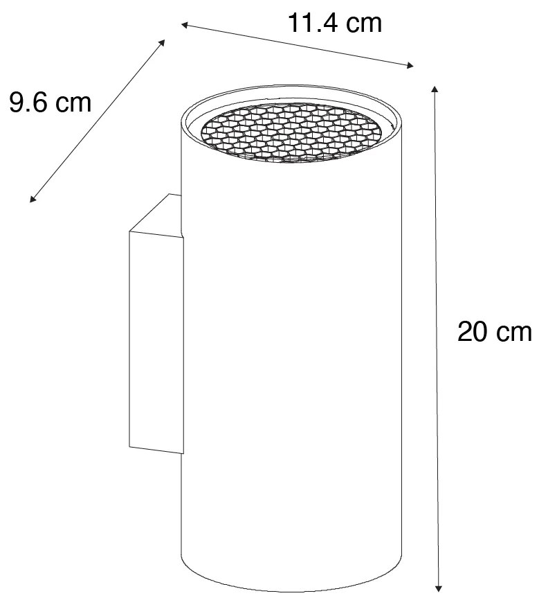 Design wandlamp goud rond 2-lichts - Sab Honey
