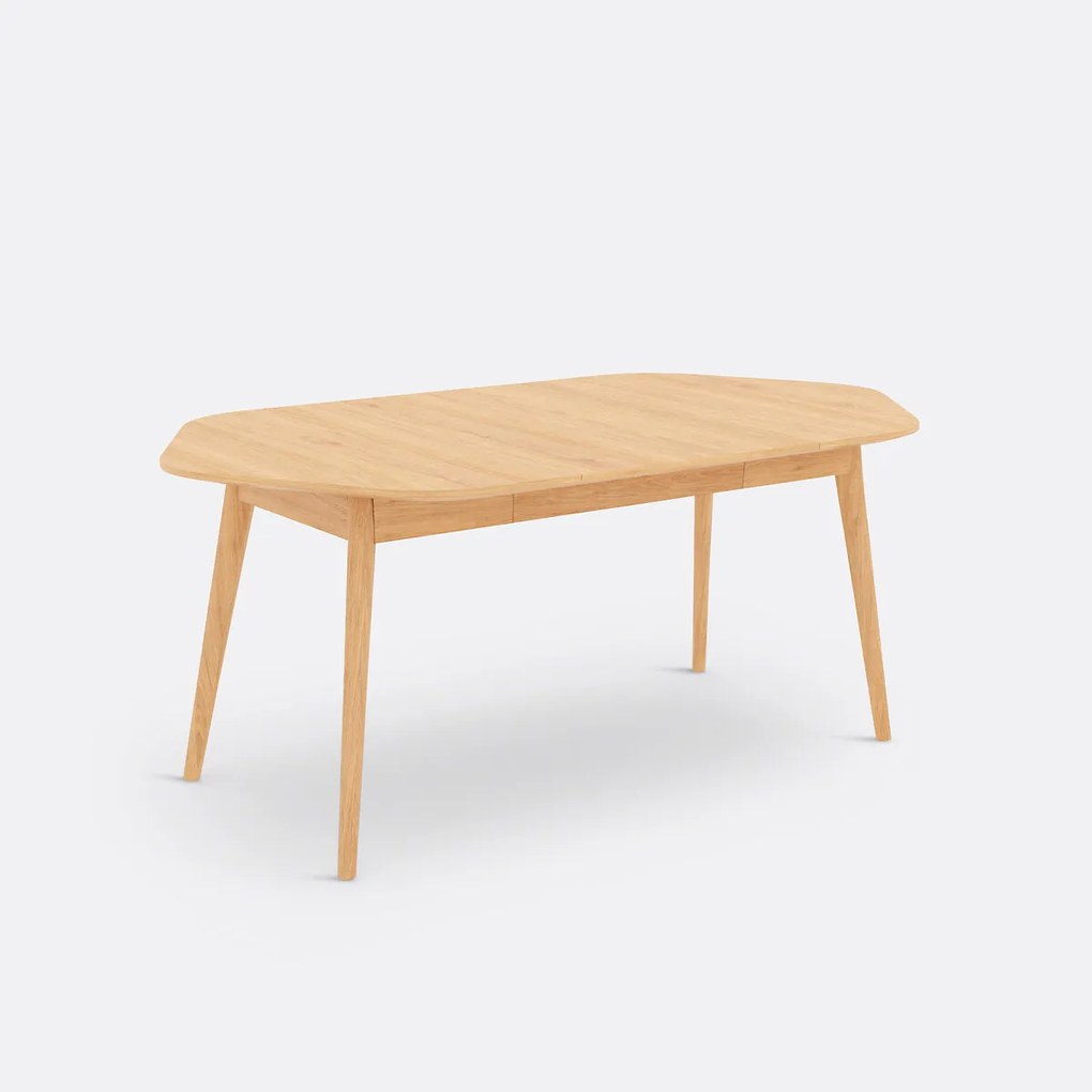 Uitschuifbare eettafel, eik en fineer, 4 tot 10 personen, BIFACE