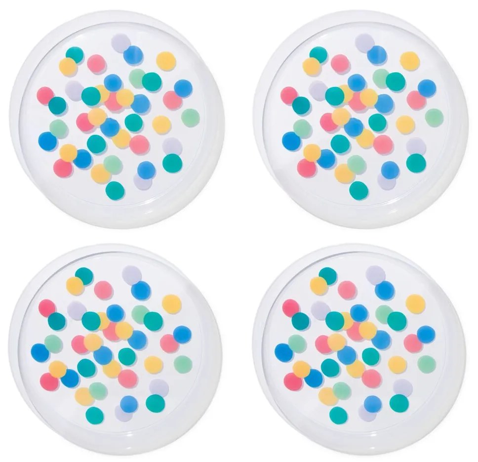 HEMA Herbruikbare Borden Ø22.5cm Confetti - 4 Stuks