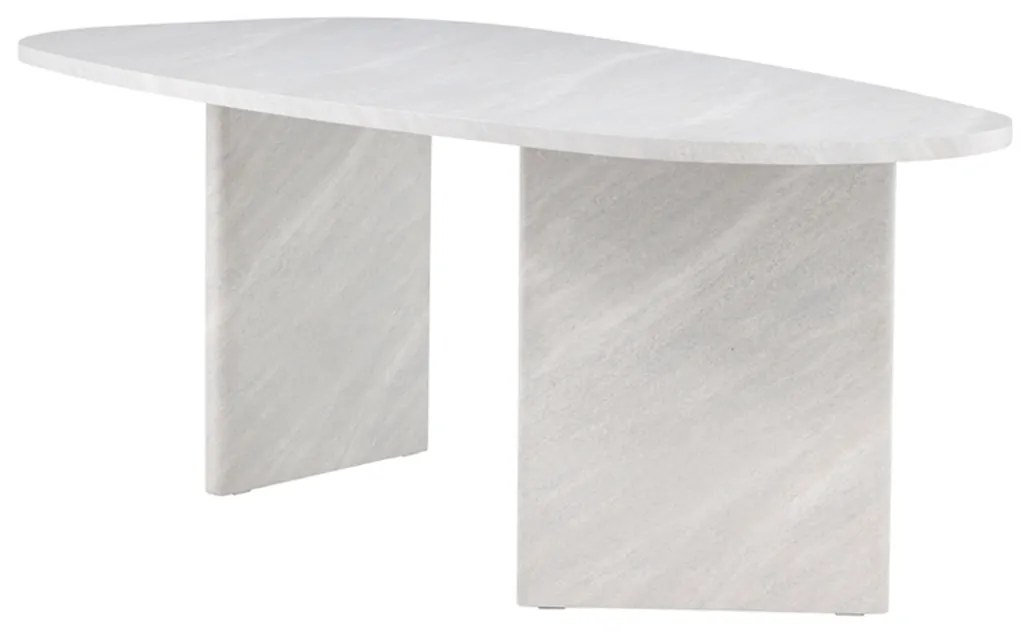 Organische Eettafel Groot Wit - 220 X 100cm.