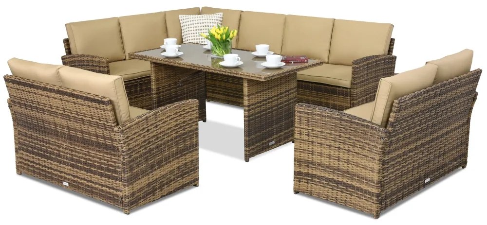 Monaco Comida 9 Garden Point tuinmeubelen bruin