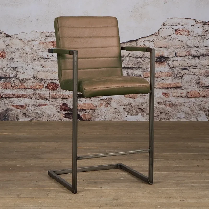 Tower Living Stoere Barstoel Industrieel Bull Brown Rocca