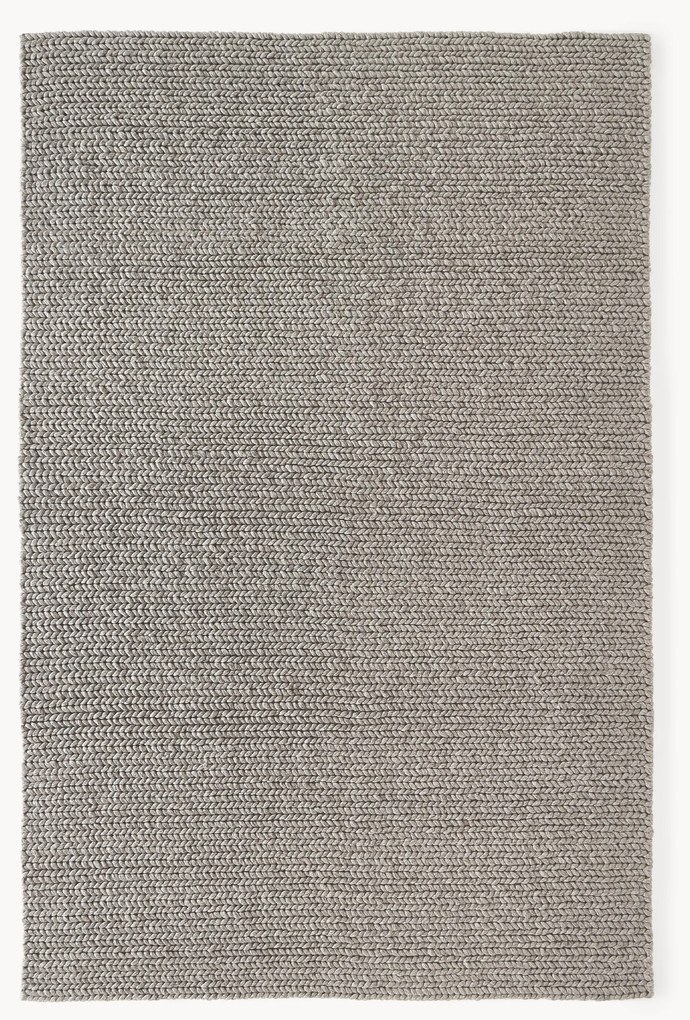 Wollen vloerkleed Bruna met gevlochten structuur