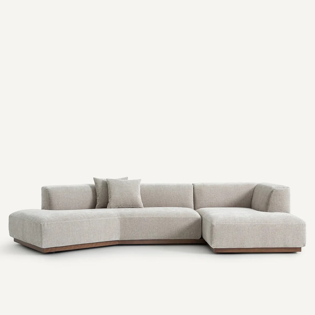 Rechter hoekbank in chenille fluweel, Jacopo