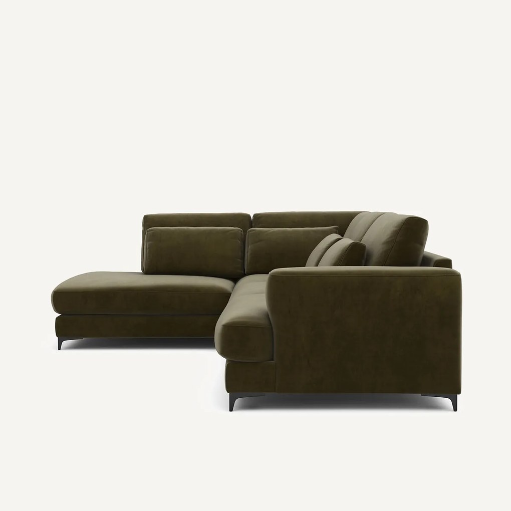 Omvormbare hoekbank links, fluweel, Marsile