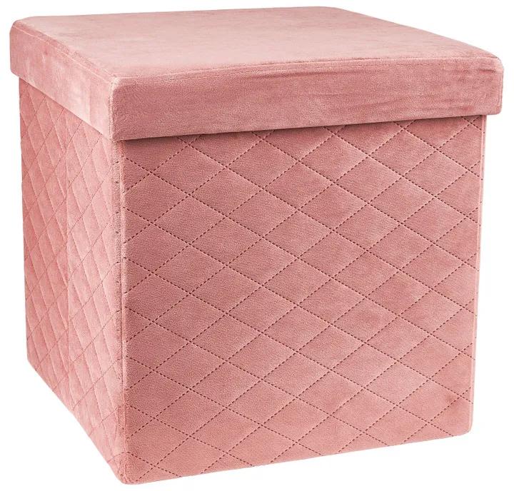 Opbergpoef opvouwbaar - oud roze - 38x38x38 cm