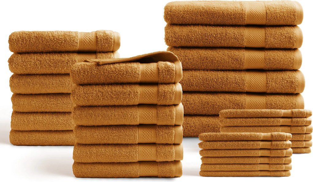 Handdoeken 30 delig set – Hotel Collectie – okergeel