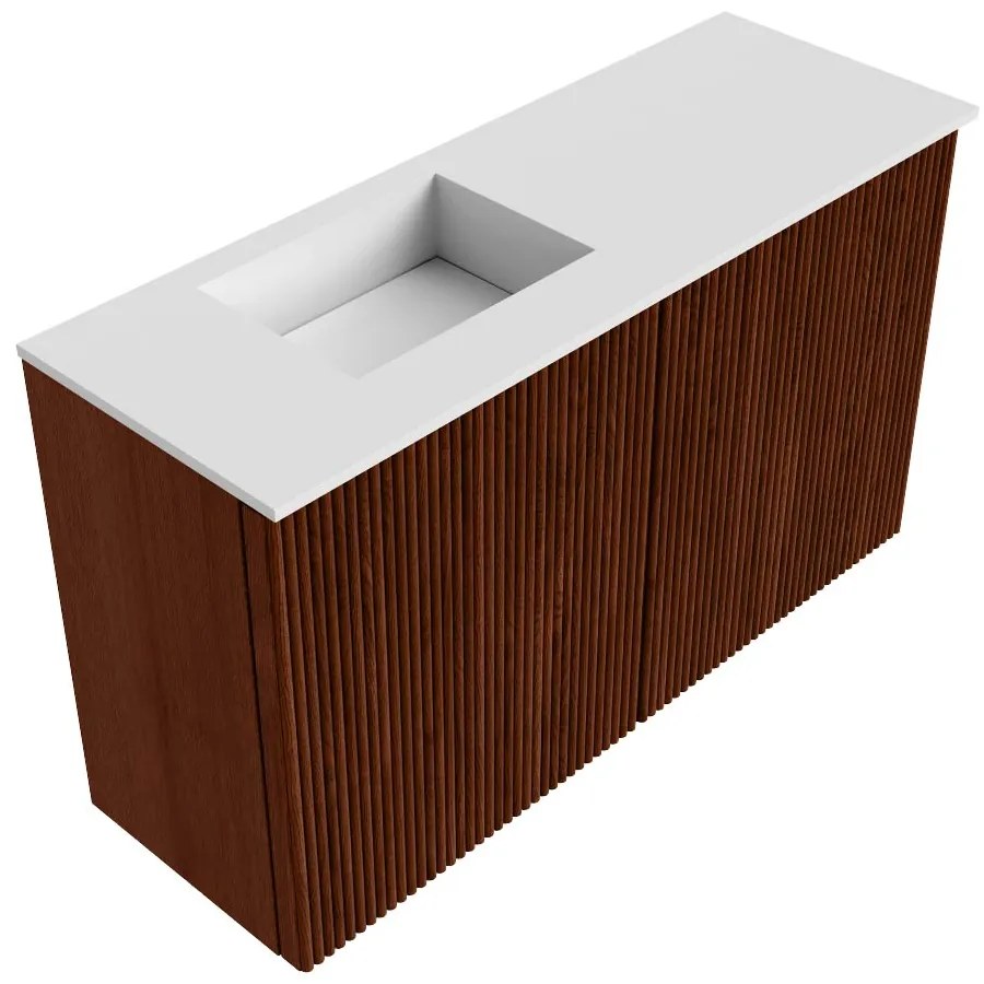 Mondiaz Joya 70cm toiletmeubel ruby met wastafel faye links 1 kraangat talc